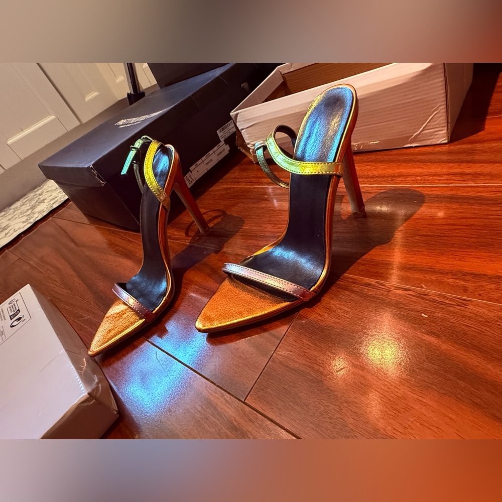 Iridescent Multicolor Stiletto Sandals - Women - Picture 2 of 9
